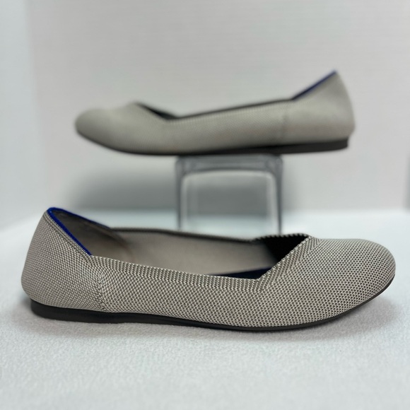 ROTHY'S The Flat Round Toe Birdseye Grey Knit Comfort Ballet Flats-Size 10 - Picture 4 of 12
